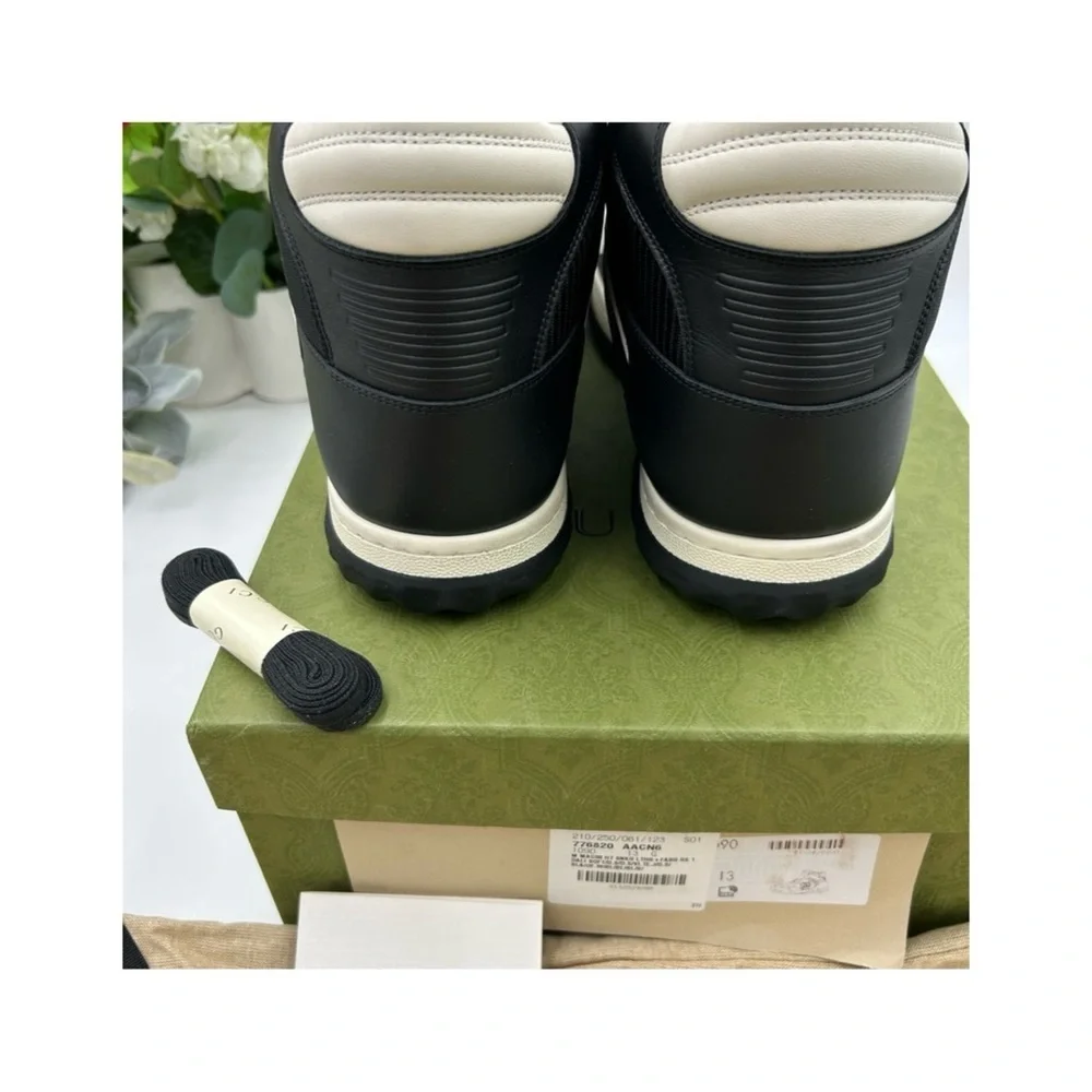 Gucci MAC - 80 high top distressed leather sneakers size 13 made in Italy